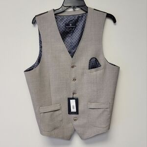 Hart Schaffner Marx Plaid Vest Tan M